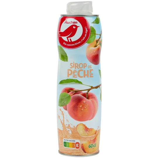 Sirop de pêche bidon métal