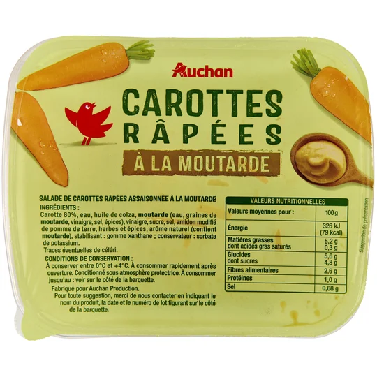 Carottes râpées à la moutarde