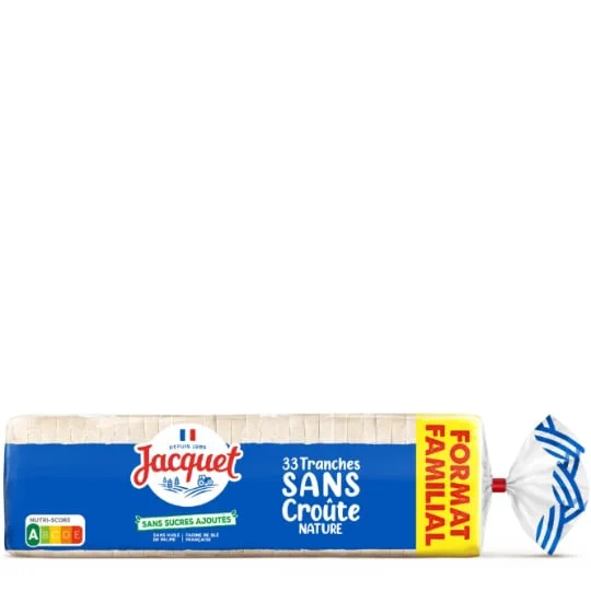 Pain de mie Nature Sans Croûte Sans Sucres Ajoutés