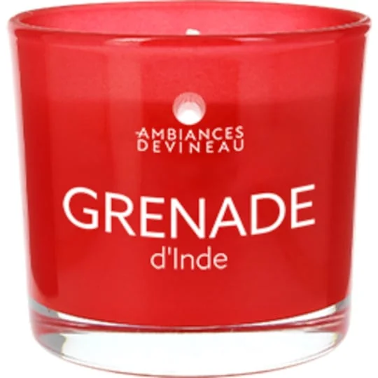 Bougie verre coloré grenade