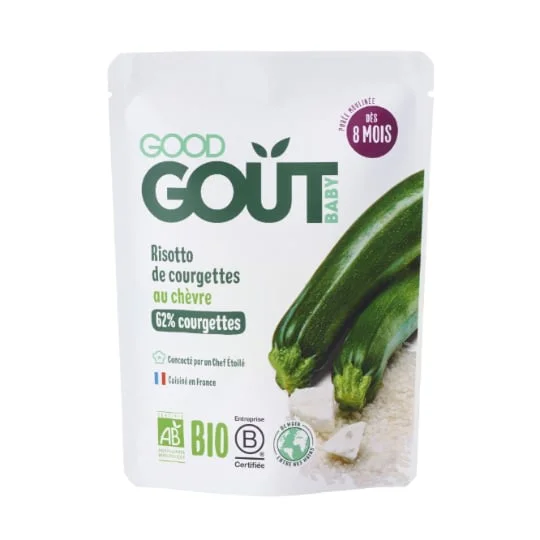 Plat bébé dès 8 mois risotto de courgette au chèvre Bio