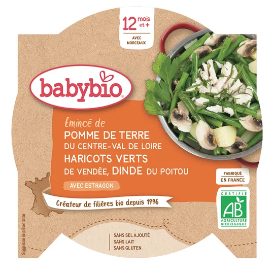 Repas Bio Dinde haricots verts