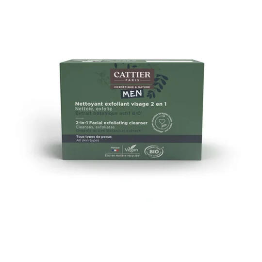 Homme Nettoyant Exfoliant 2 en 1 - Solide Bio