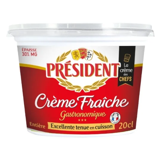 Crème Fraiche Entière Epaisse Excellente Tenue en Cuisson 30% Mat.Gr.
