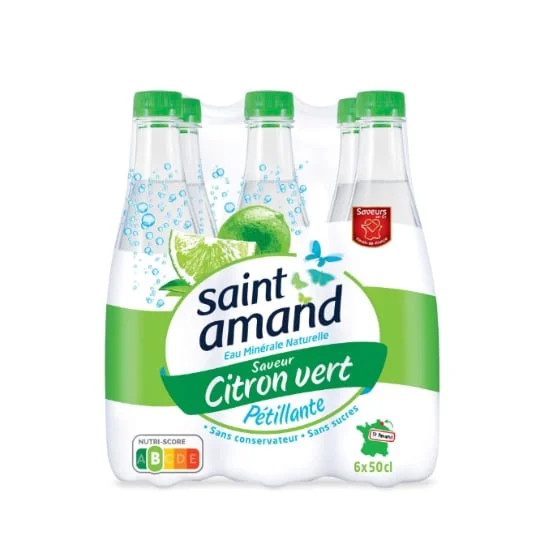 Eau gazeuse aromatisée citron vert