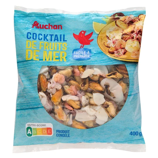 Cocktail de fruits de mer à base de moules calamars et crevettes
