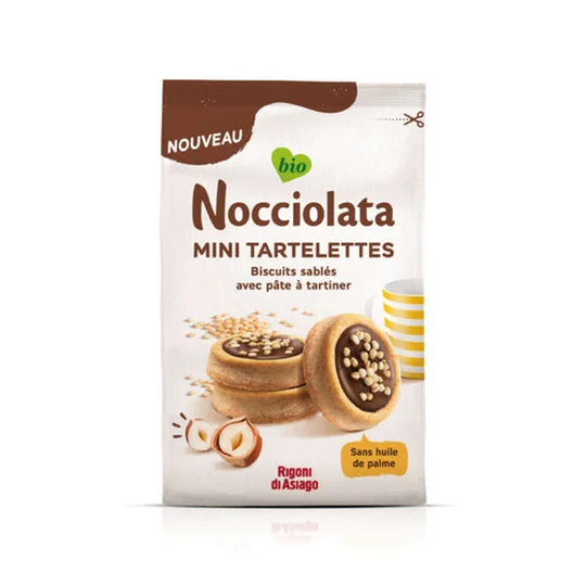 Nocciolata mini tartelettes biscuits sablés bio