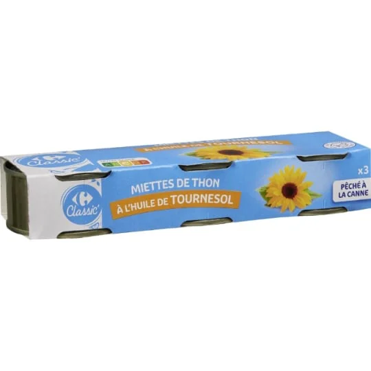 Miettes de thon à l'huile de tournesol
