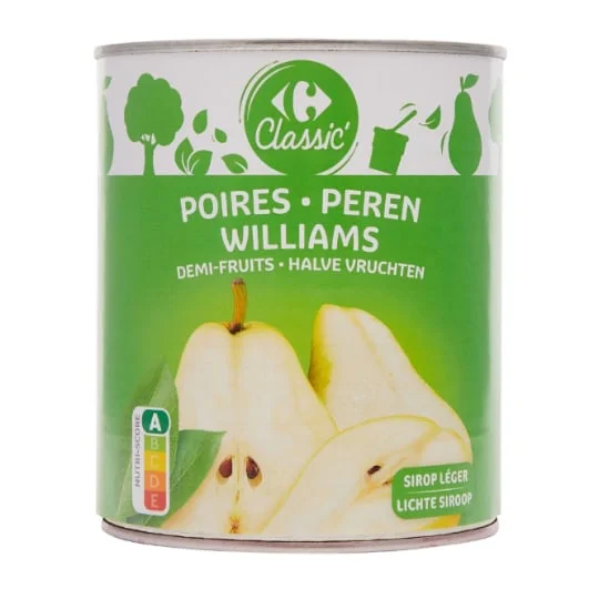 Fruits au sirop poires Williams