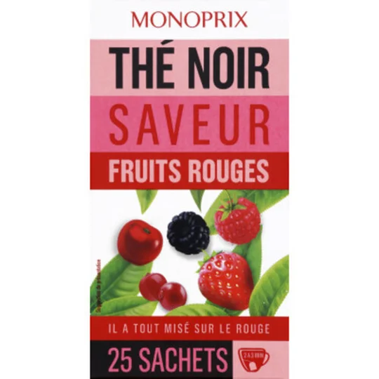 Thé noir saveur fruits rouges