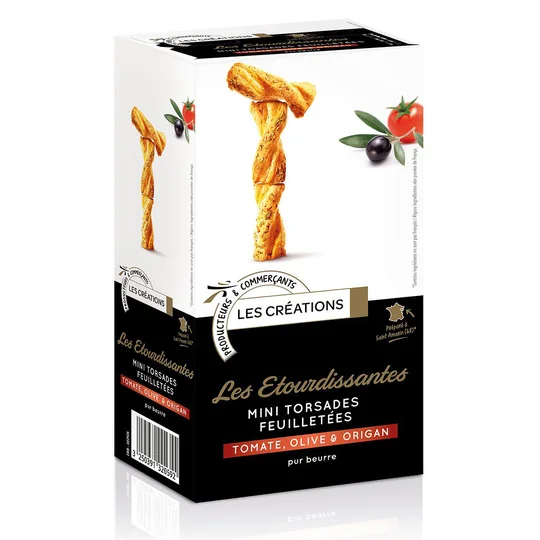 Les Etourdissantes mini torsades feuilletées tomate olive