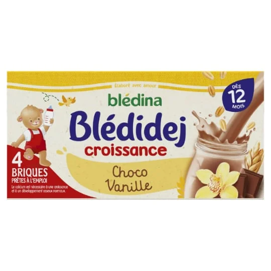 Lait et céréales bébé dès 12 mois saveur choco vanille Croissance