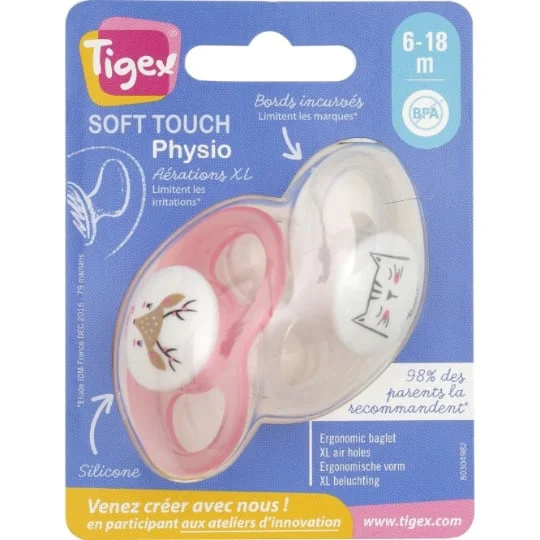 Sucettes physiologique silicone 6 à 18 mois