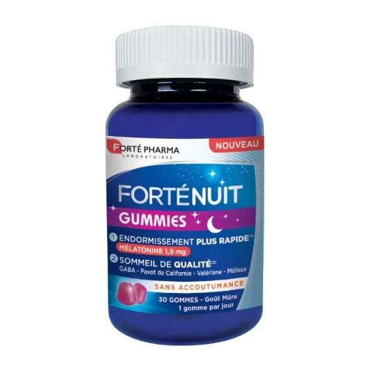 Complément Alimentaire Endormissement et Sommeil au goût De Mûre Forténuit Gummies
