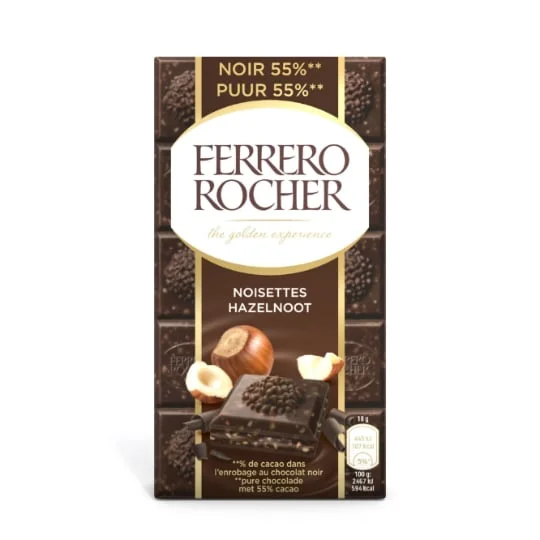 Tablette chocolat noir fourrée noisettes