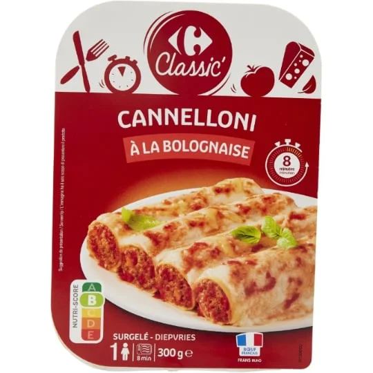 Plat cuisiné Cannelloni à la bolognaise