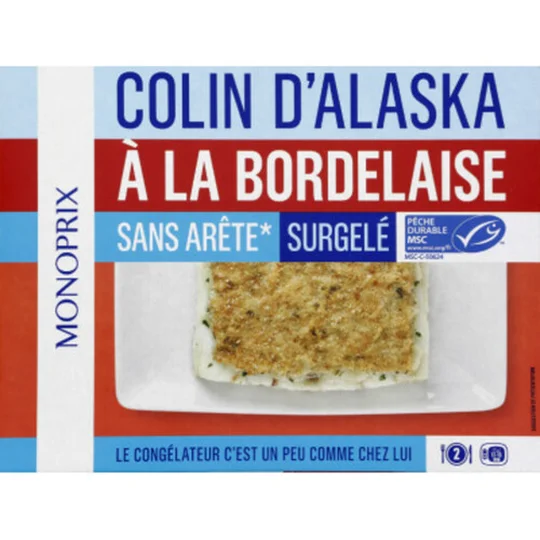 Colin d'Alaska à la bordelaise, surgelé