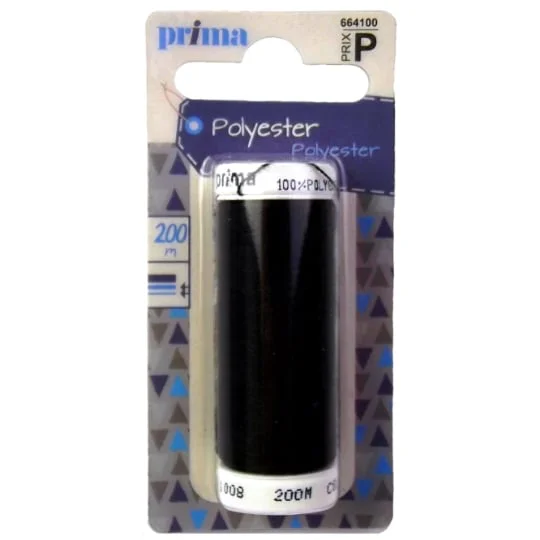 Fil noir en polyester 200 mètres