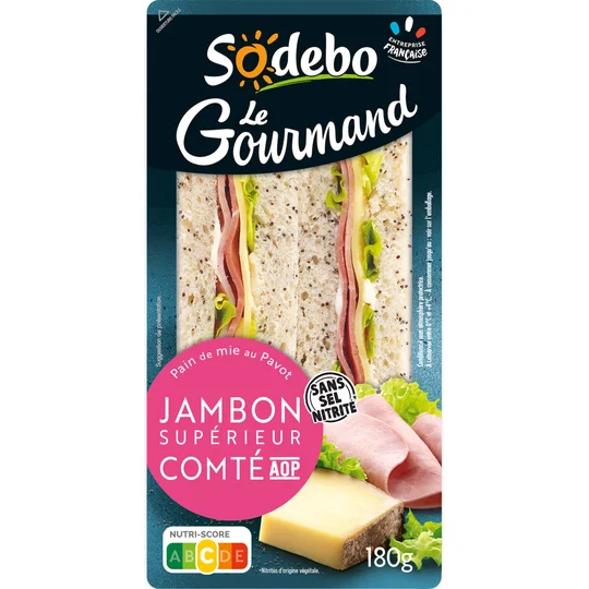 Sandwich gourmand club jambon comte aop sans additif