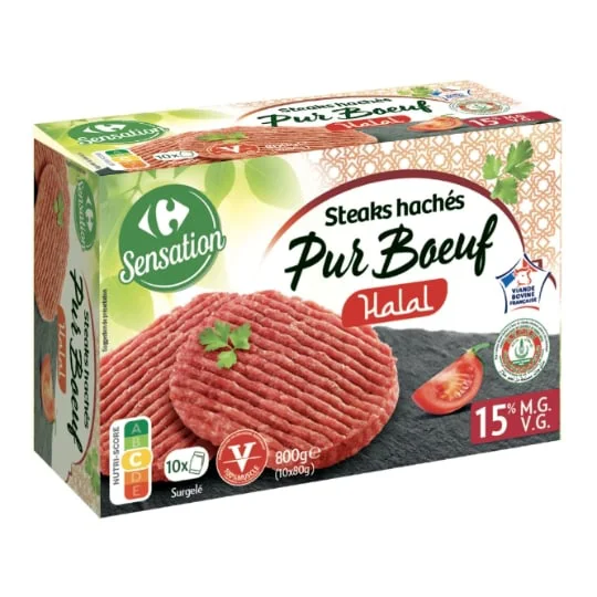 Steaks hachés halal 15% MG