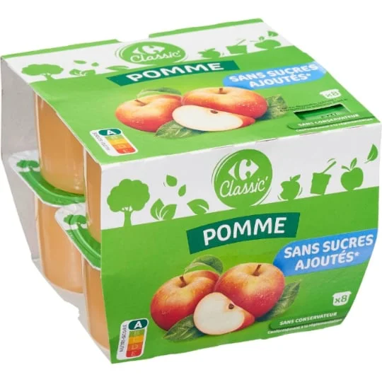 Compote pomme sans sucres ajoutés