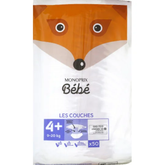 Couches Taille 4+ x50