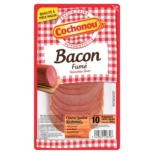 Bacon fumées au bois de hêtre