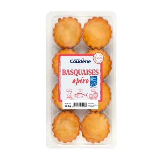 Basquaise Apéro Mini tourtes garnies de piperade et thon MSC