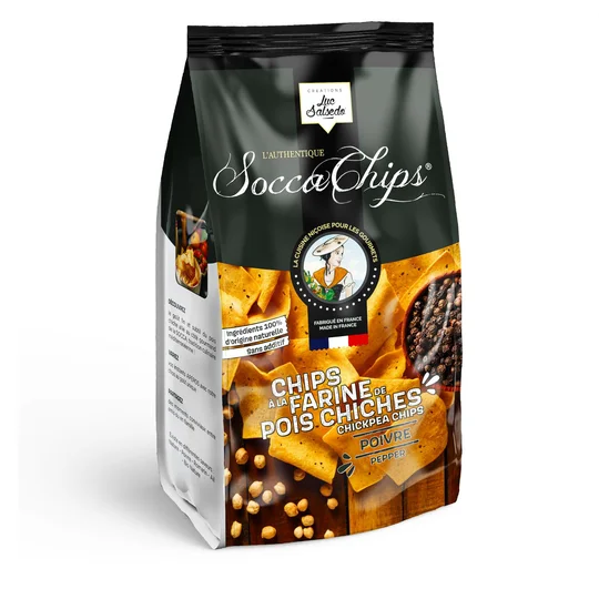 Chips à la farine de pois chiche saveur poivre
