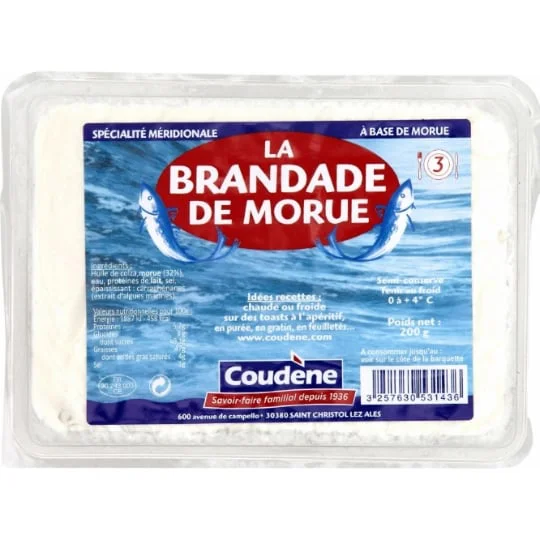 Plat cuisiné brandade de morue