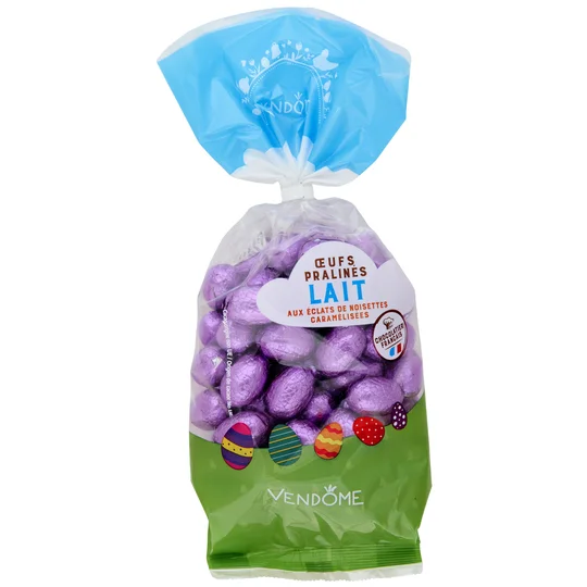 Oeufs lait praliné aux éclats de noisettes caramélisés