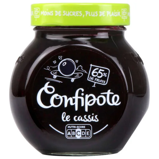 Confiture de cassis 65% de fruits, allégée en sucres