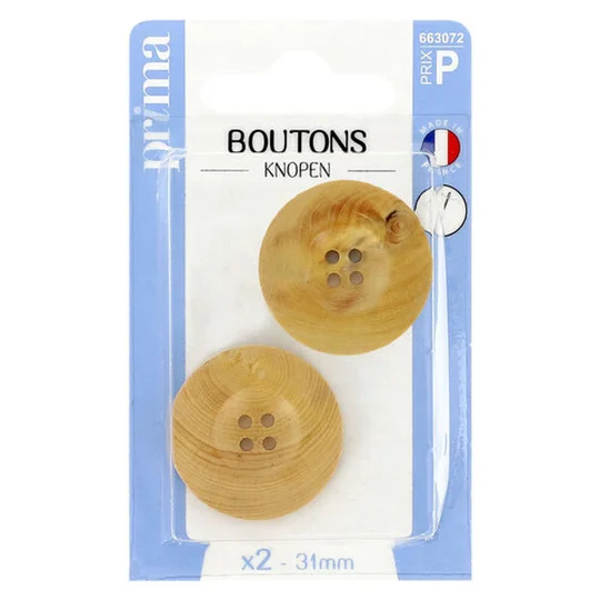 Boutons Bois 31Mm