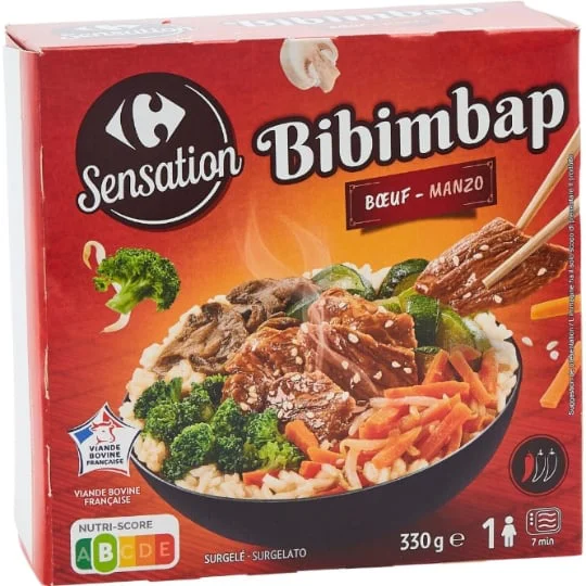 Plat cuisiné Bibimbap au boeuf