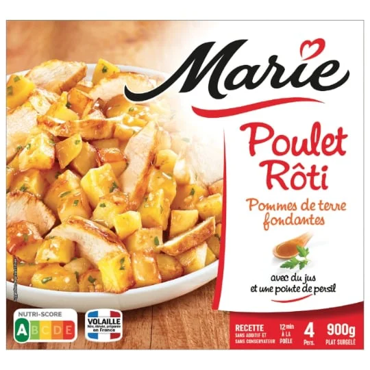 Plat cuisiné poulet rôti pommes de terre
