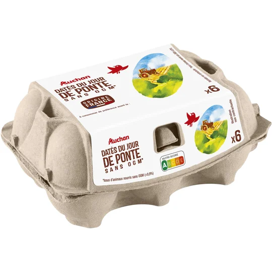 Oeufs datés du jour de ponte sans OGM
