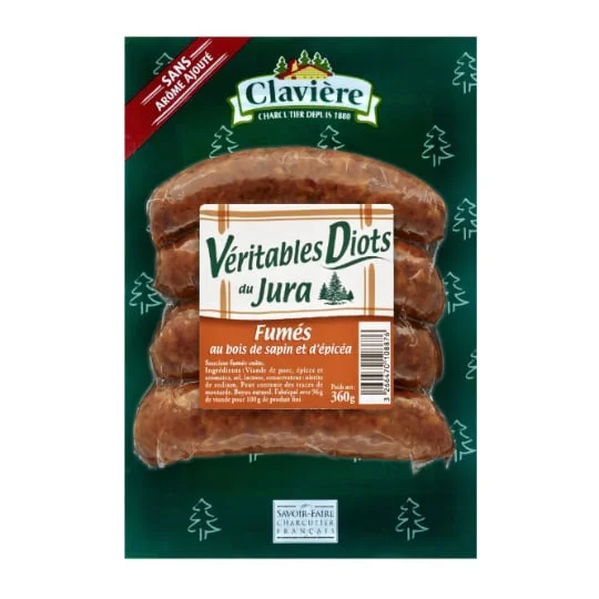 Saucisses Diots du Jura fumés