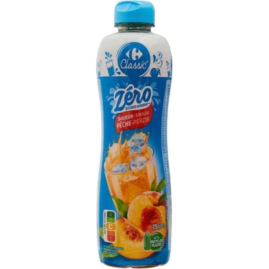 Sirop pêche zéro sucres