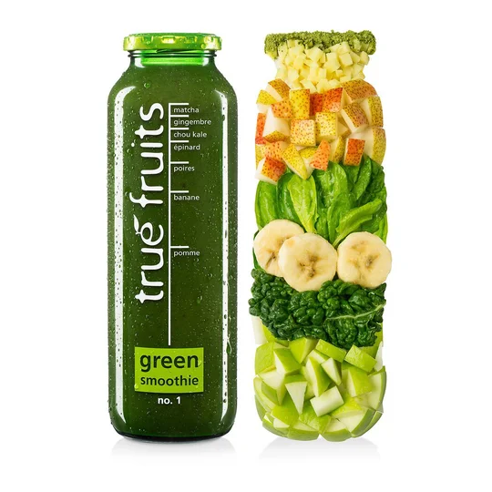 Smoothie Green - Matcha gingembre chou kale épinard poires banane pomme