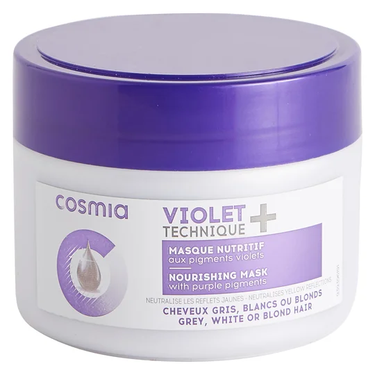 Masque nutritif violet+ aux pigments violets cheveux gris blancs ou blonds