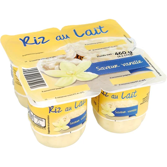 Riz au lait saveur vanille