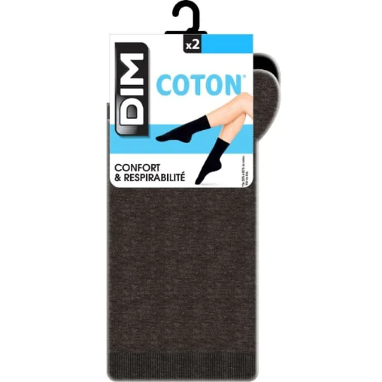 Mi-chaussette coton Anthracite/Noir - T35/38