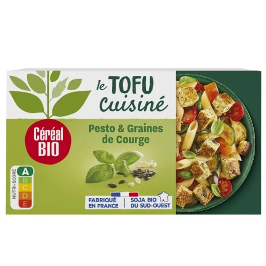 Tofu cuisine pesto courge Bio