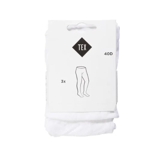 Collant fille blanc uni T4/5ans