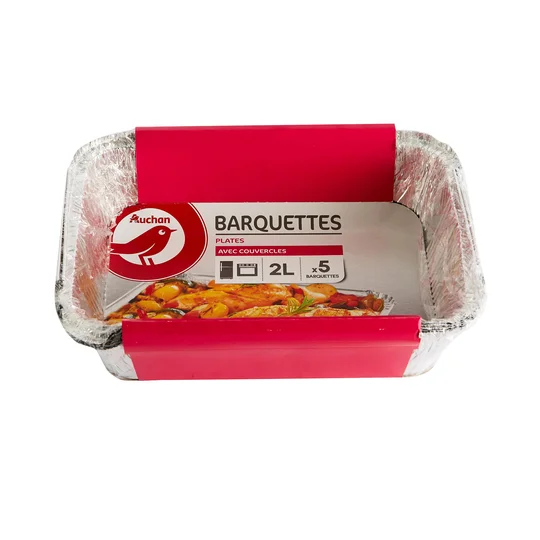 Barquettes plates 2L avec couvercles