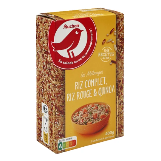Mélange riz complet riz rouge quinoa prêt en 10 min