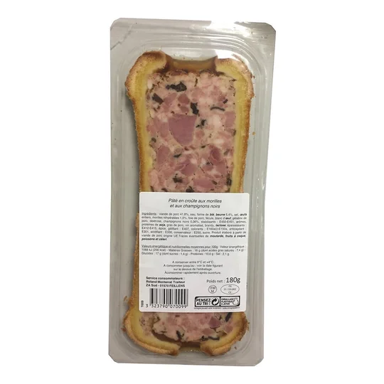 Pâté en croute aux morilles et champignons noirs