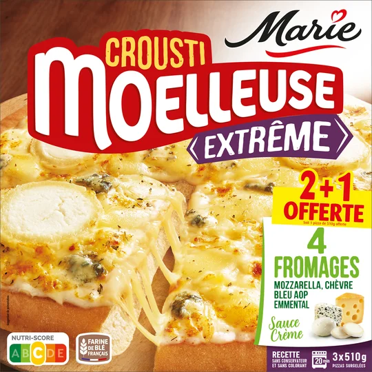 Pizza crousti moelleuse 4 fromages