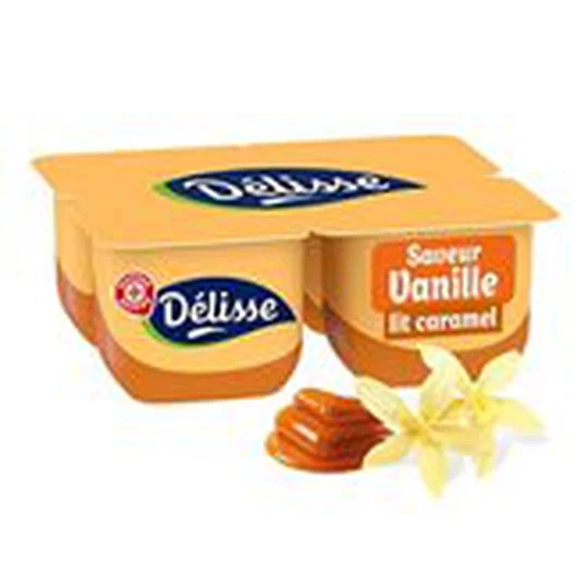 Crème dessert Vanille sur lit caramel