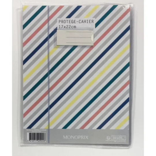 Monoprix Maison Protège cahier transparent 17x22cm